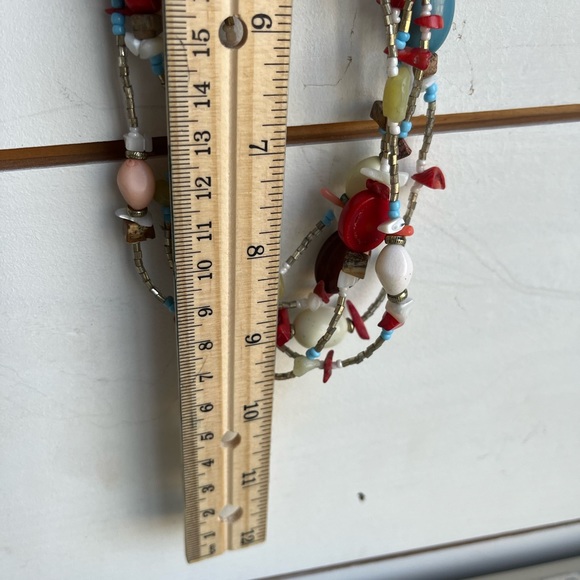 Multi Colored Multi Strap Adjustable Beaded Necklace - Picture 4 of 4
